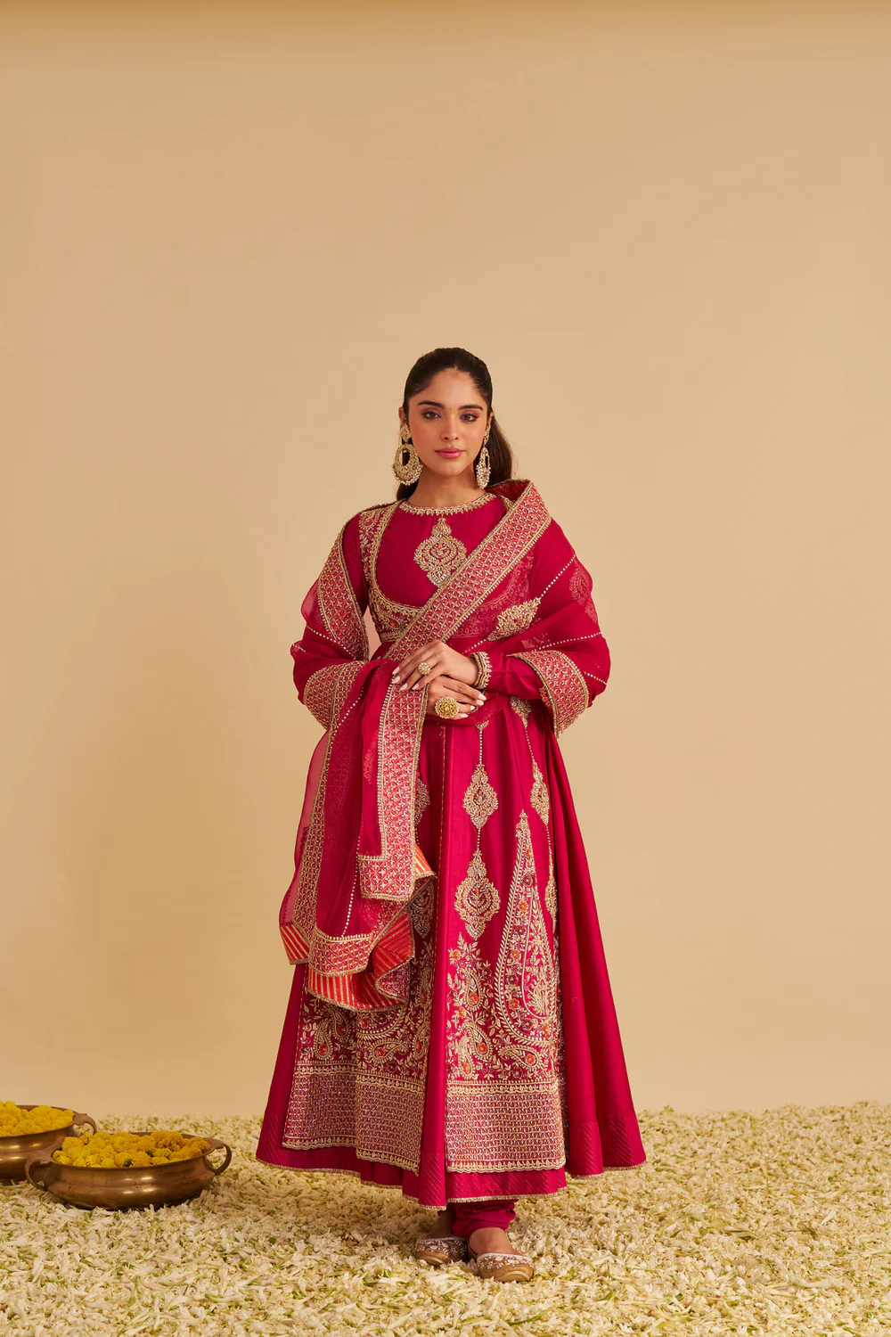 Pink Silk Anarkali Set