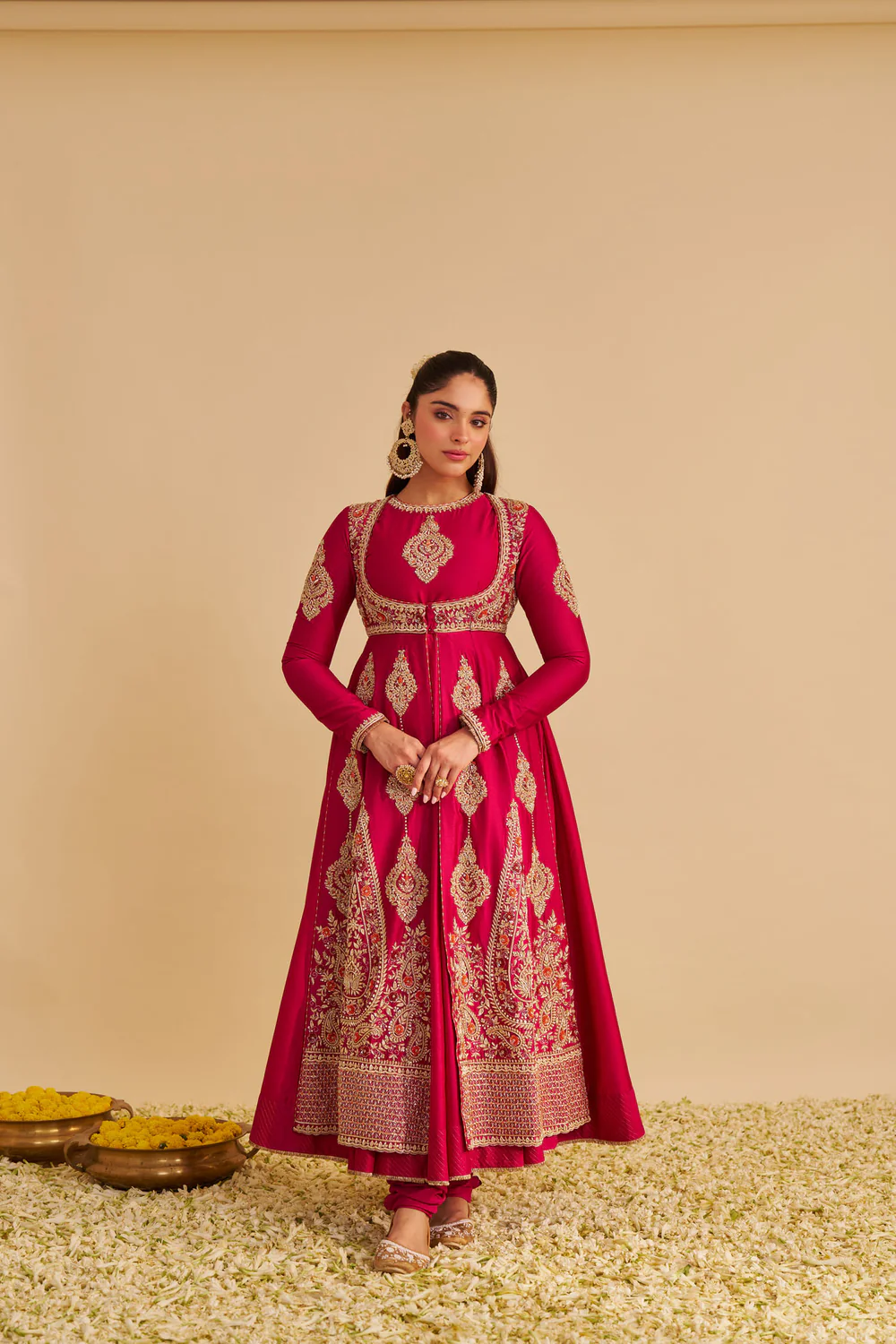 Pink Silk Anarkali Set