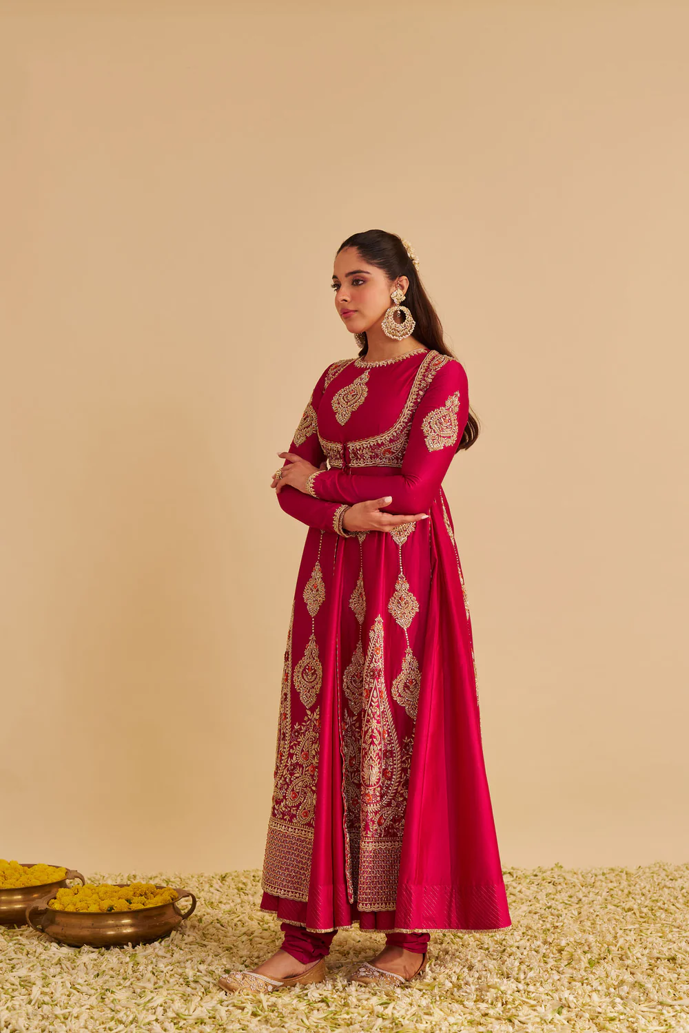 Pink Silk Anarkali Set