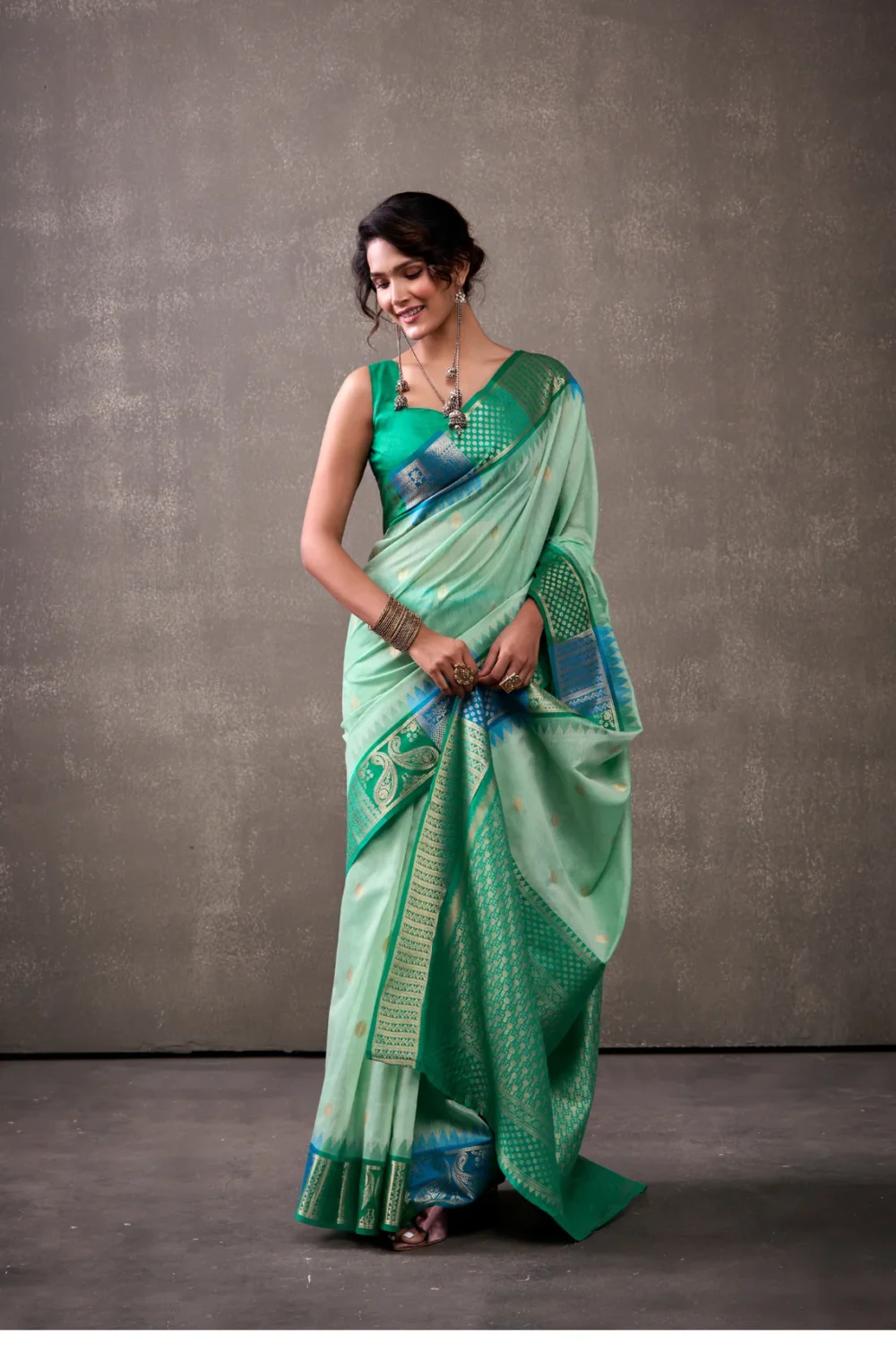 Cotton Silk Green Saree