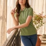 Sage Green Polo Collar T-Shirt
