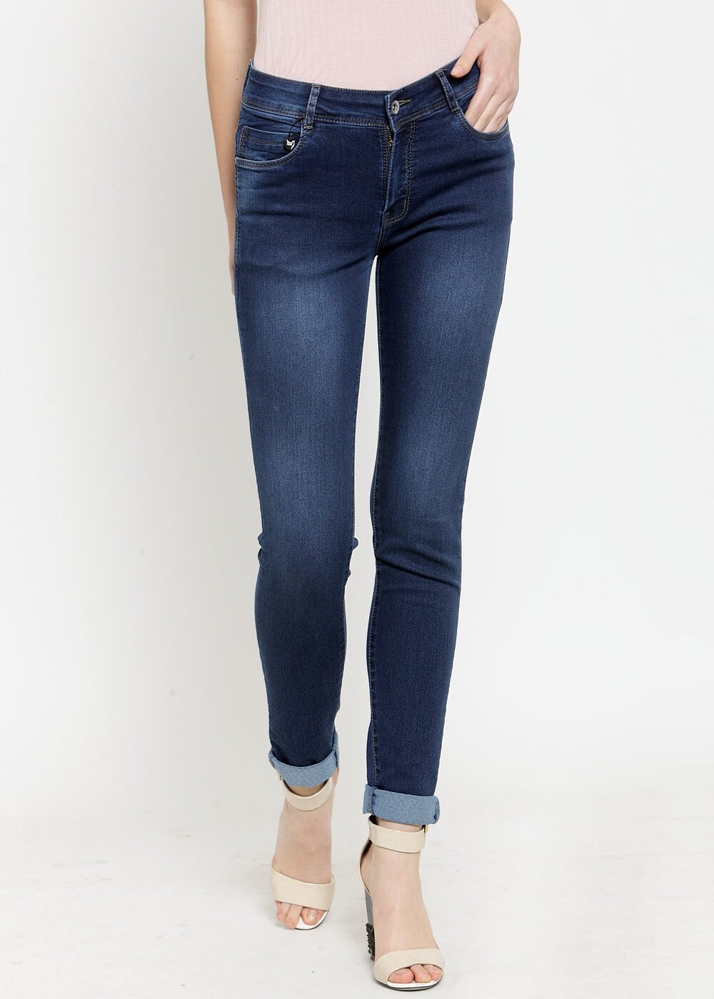 Mid Rise Slim Fit Dark Blue Jeans