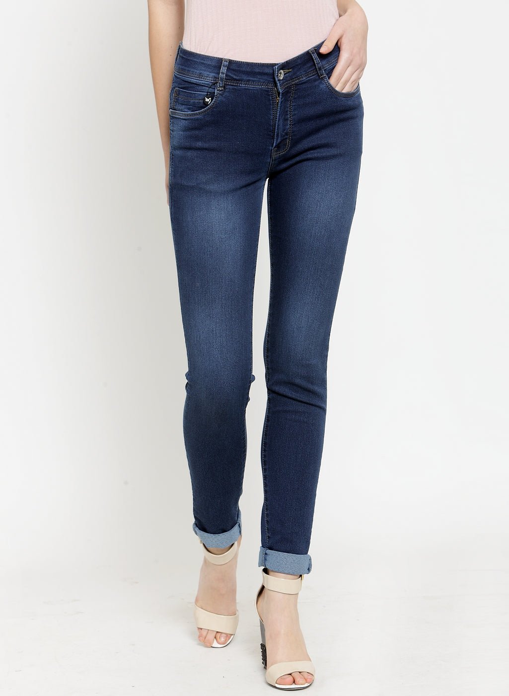 Mid Rise Slim Fit Dark Blue Jeans