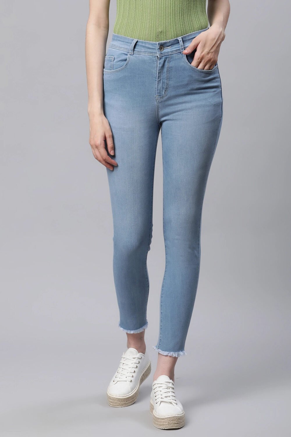Blue Slim Fit High Waist Jeans