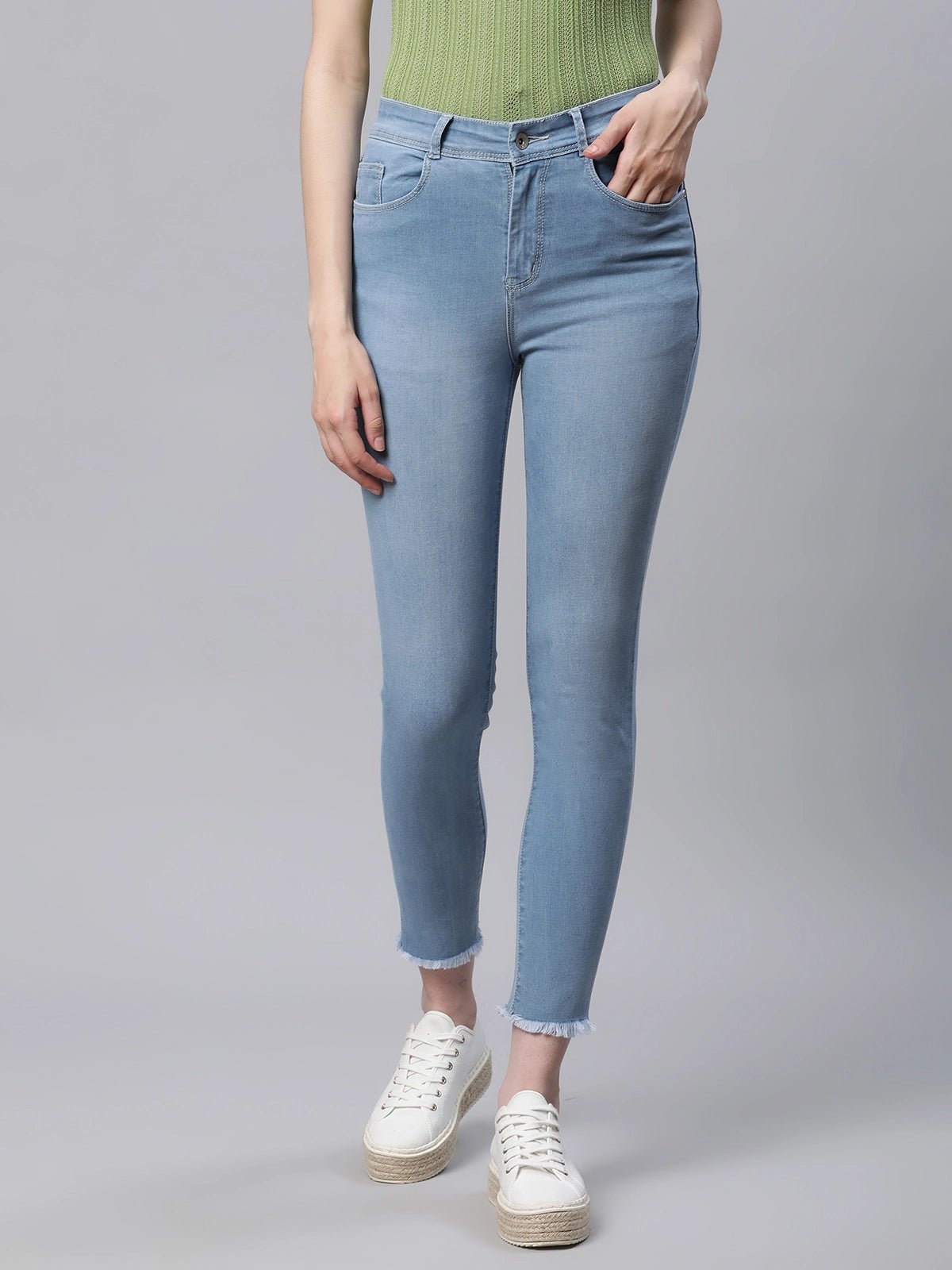 Blue Slim Fit High Waist Jeans
