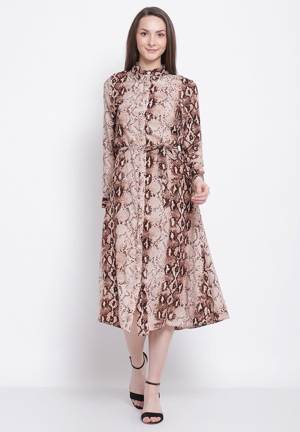 Leopart Print Knee Length Dress