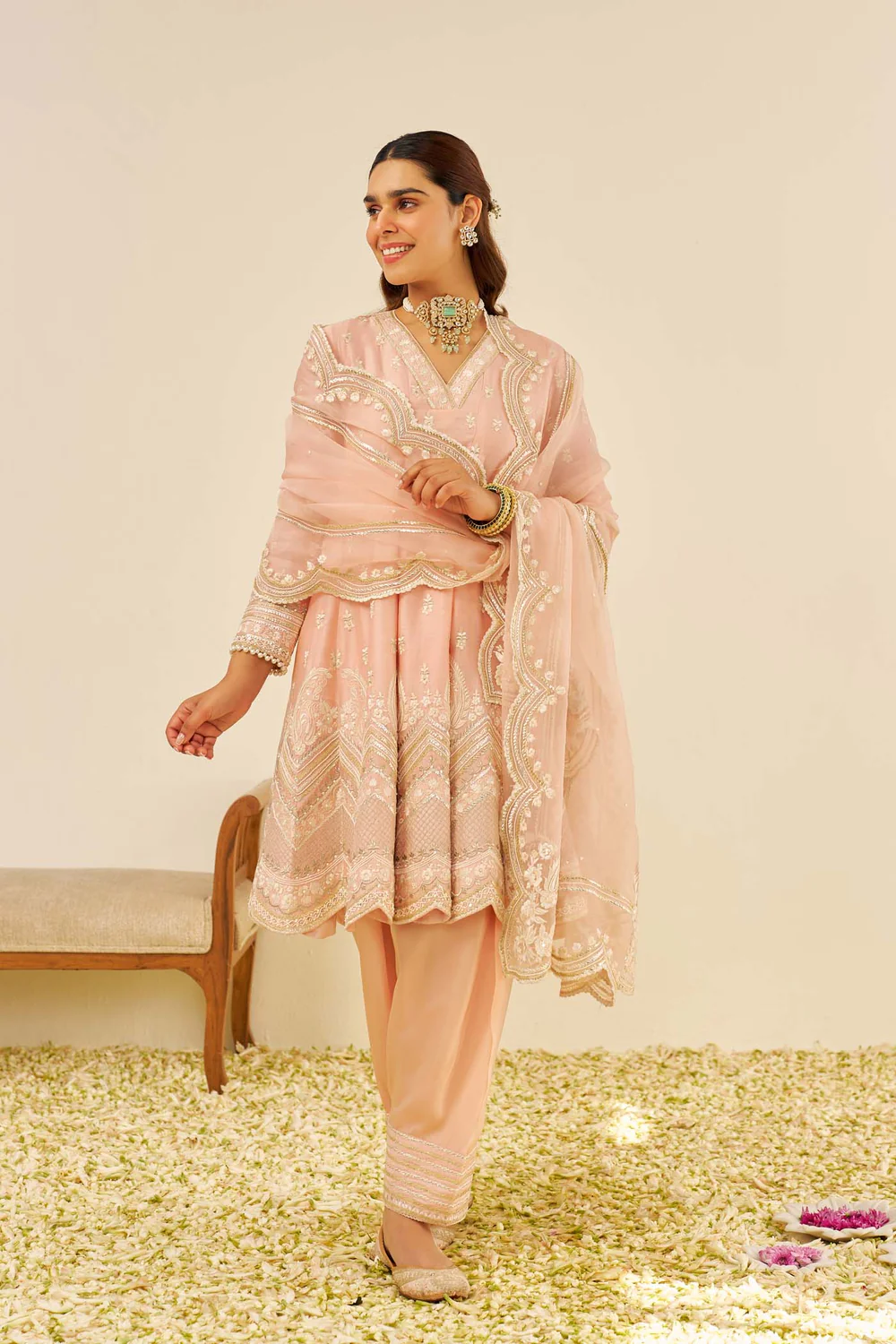 Short Anarkali Suit Set