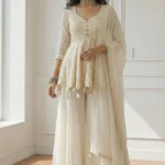 White Georgette Sharara Set
