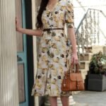 Yellow Digital Print Modal Rayon Dress