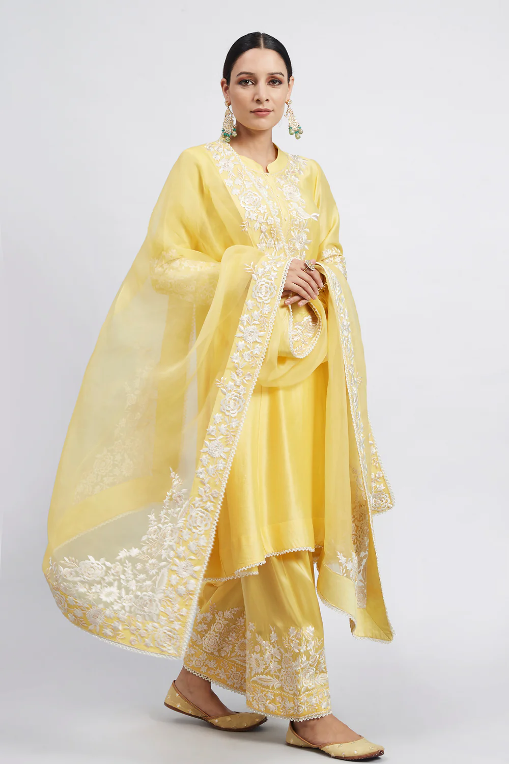 Chanderi Silk Embroidered Ensemble
