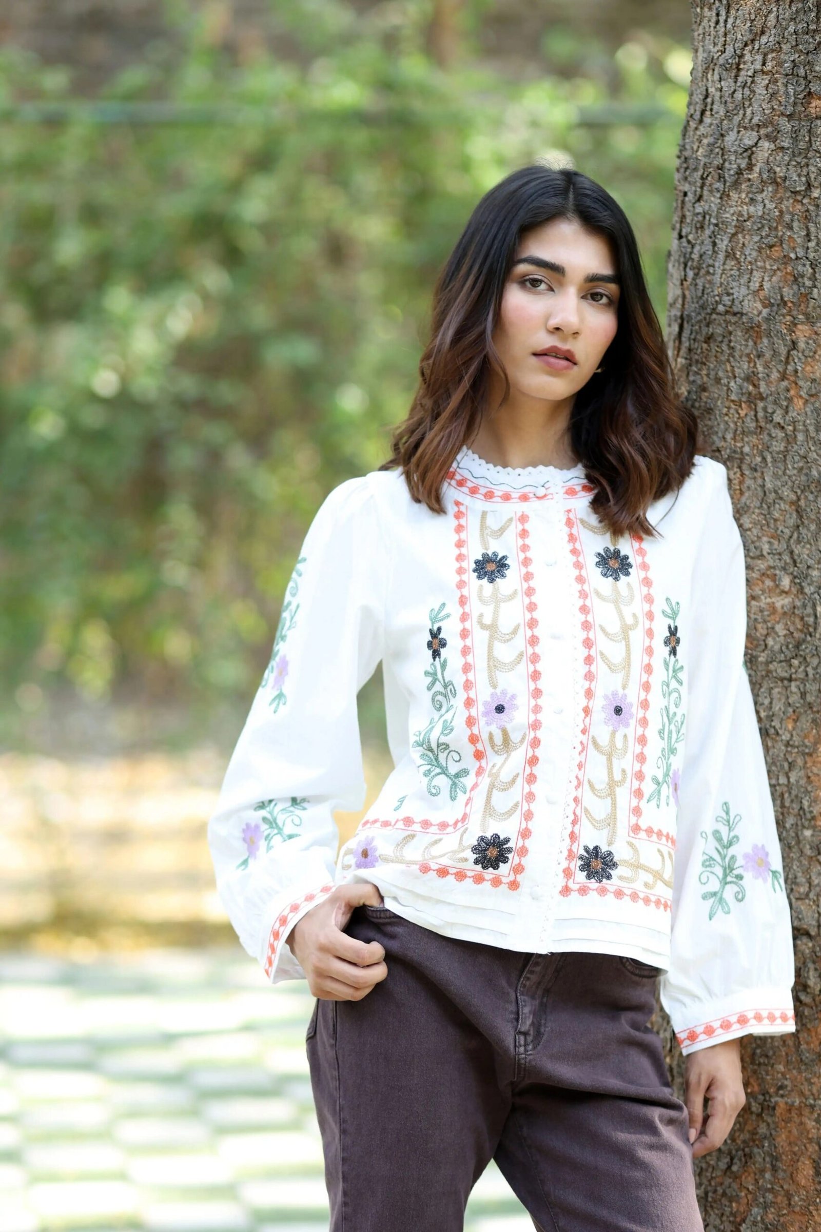 Embroidered Cotton Shirt