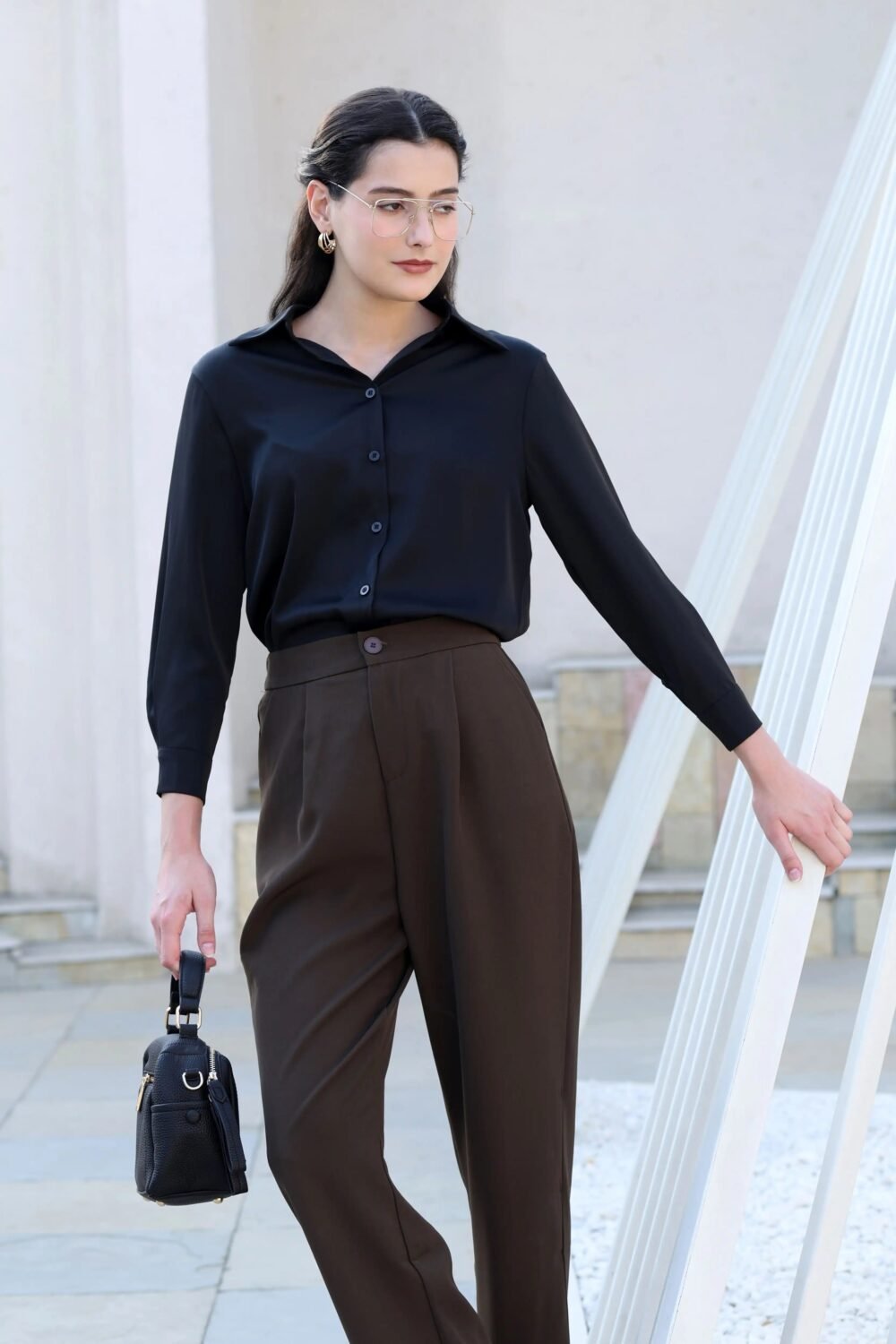 Black Satin Formal Shirt