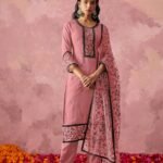 Pink Georgette Sequins Embroidered Festive Kurta Set
