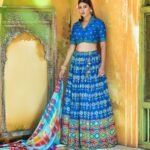 Dark Blue Viscose Digital Printed Lehenga Choli