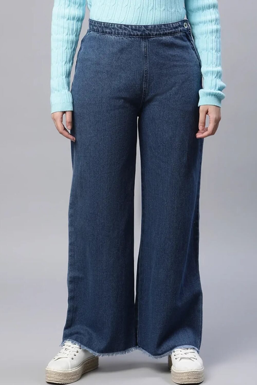 Blue Loose Fit Straight Leg Jeans