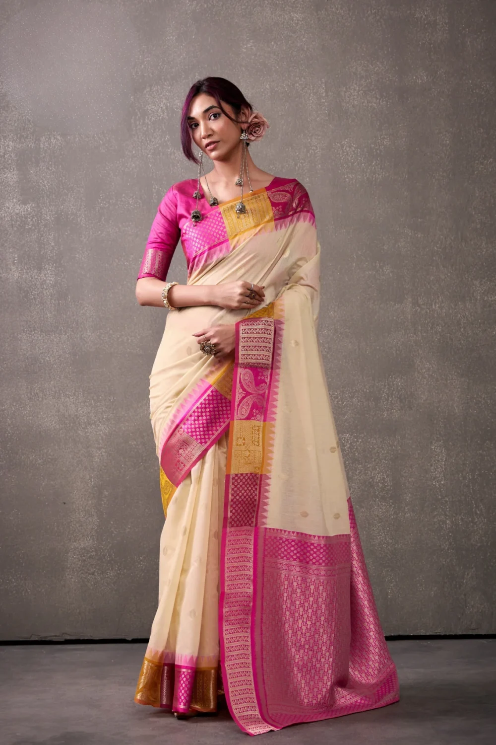 Cotton Silk Pink Saree