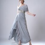 Shadow Moon Silver Tulle Cocktail Gown