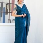 Teal Bluebell Designer Saree