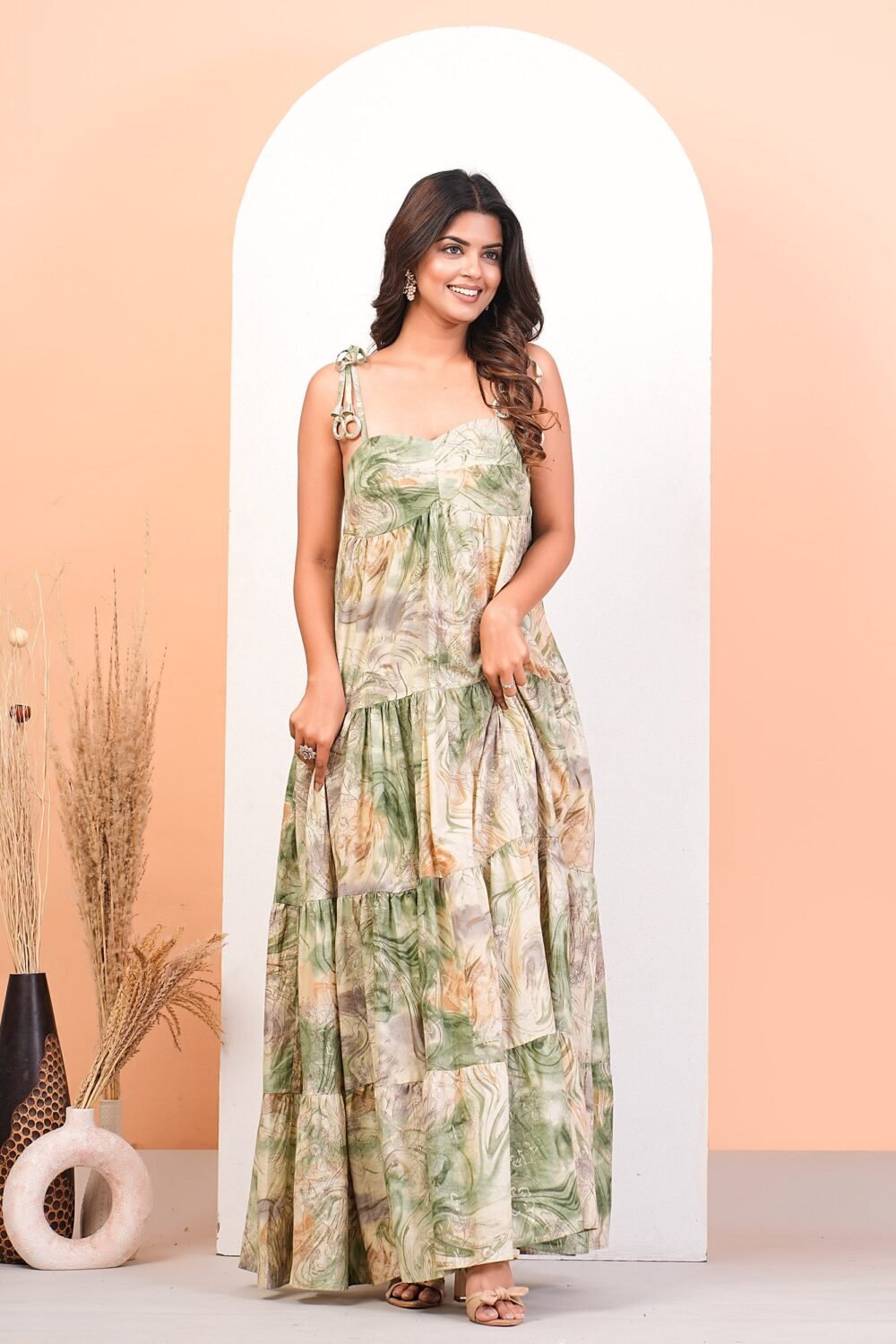 Multicolour Floral Abstract Layered Dress