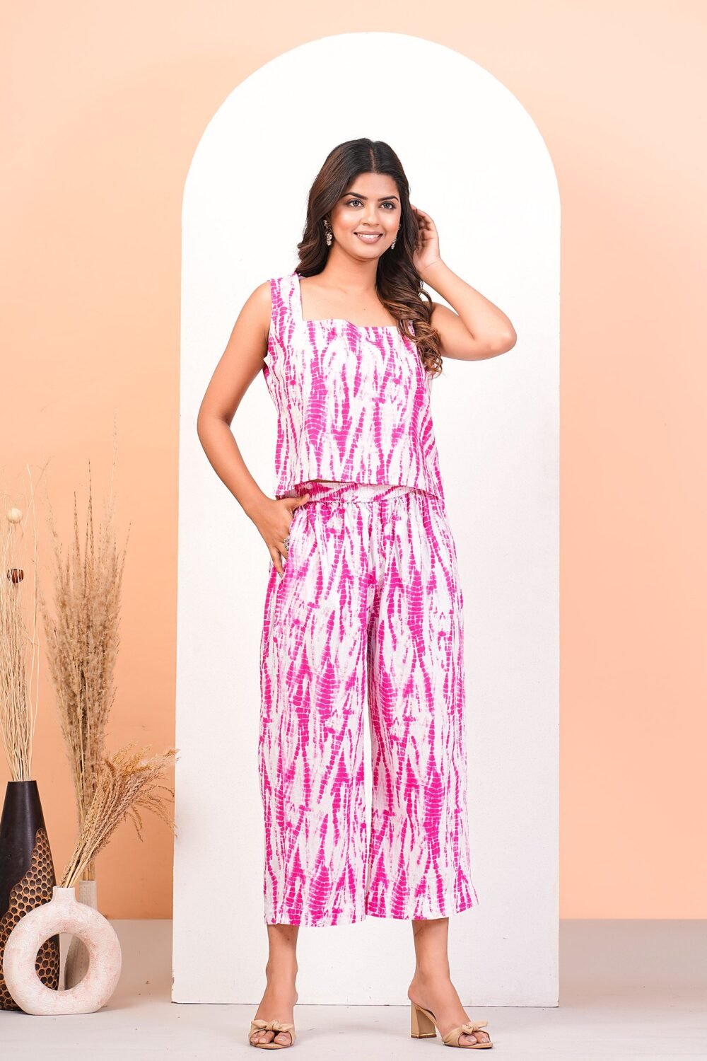 Strawberry Shibori Printed Shirt Pant Set