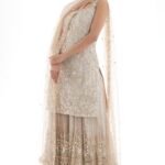 grey embellished sharara set