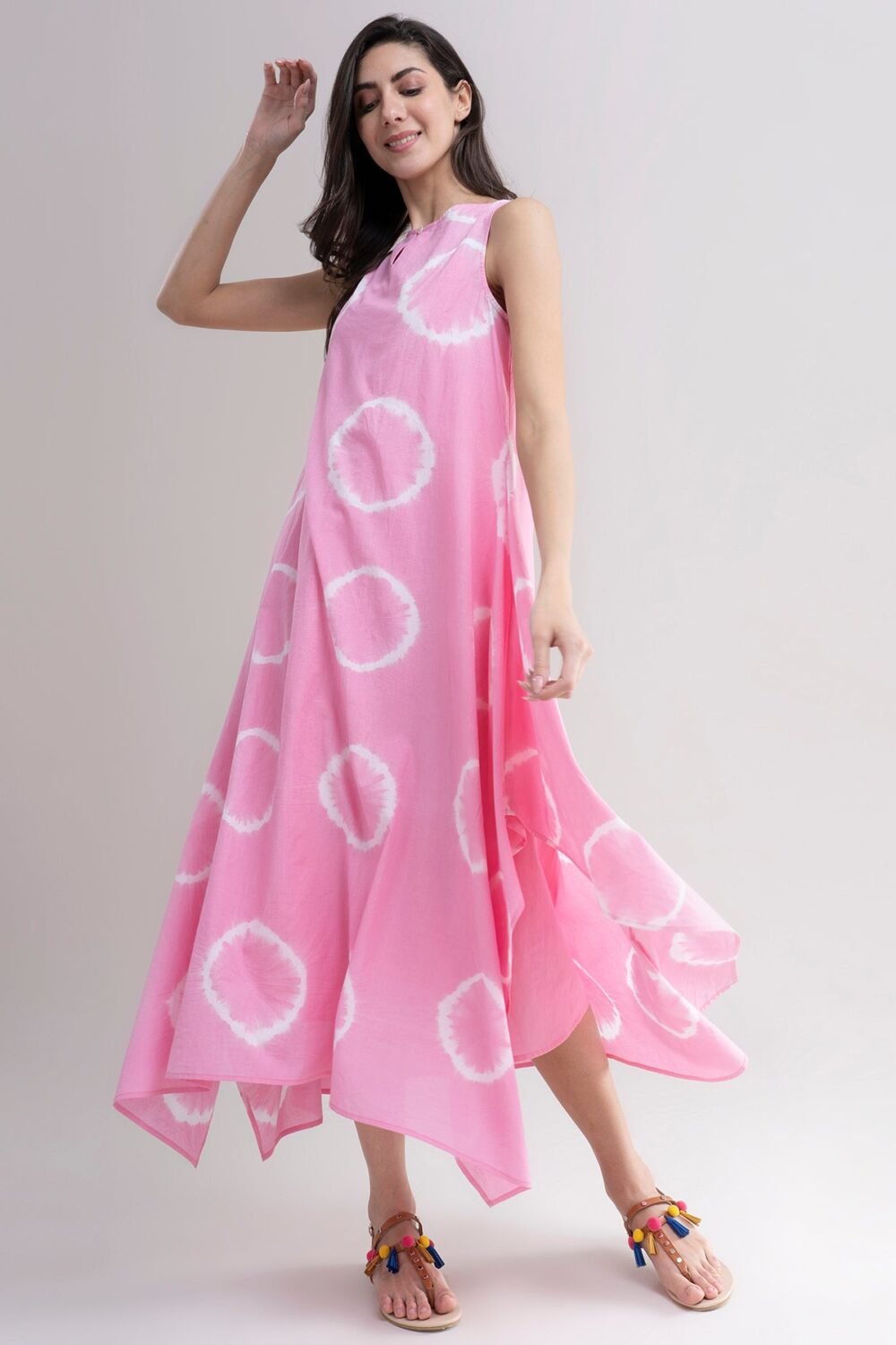Tie and Dye Handkerchief Dress - Pink
