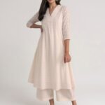 Cotton Jacquard Kurta Set - Off White