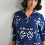 Cotton Dabu Handblock Shirt - Indigo