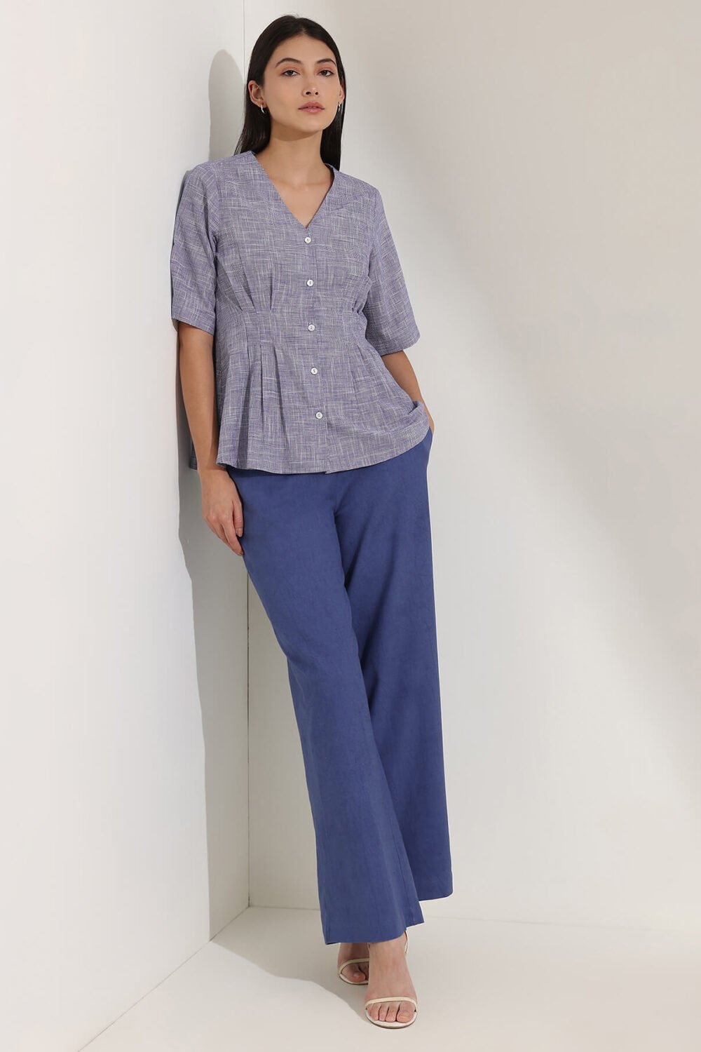 Cotton Woven Co-ord Set - Blue