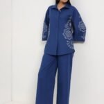 Cotton Floral Shirt Style Co-Ord Set - Blue