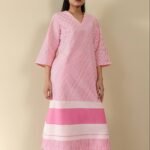 Cotton Striped Kurta Set - Pink