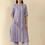 Cotton Striped Kurta Set - Blue