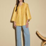 Cotton Striped Shirt- Yellow