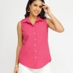 Air Loom Cotton Poplin Solid Shirt - Pink