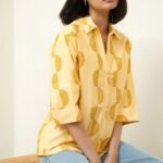 Cotton Geometric Shirt - Yellow