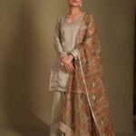 Jhalak Sage Embroidered Kashmiri Silk  Sharara And Dupatta