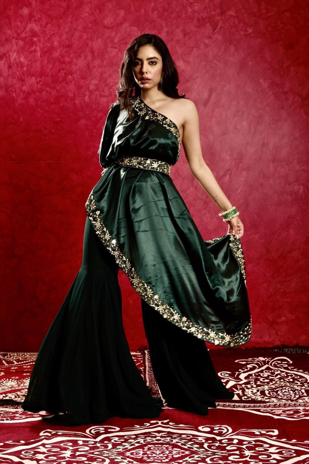 Green Seher cape set