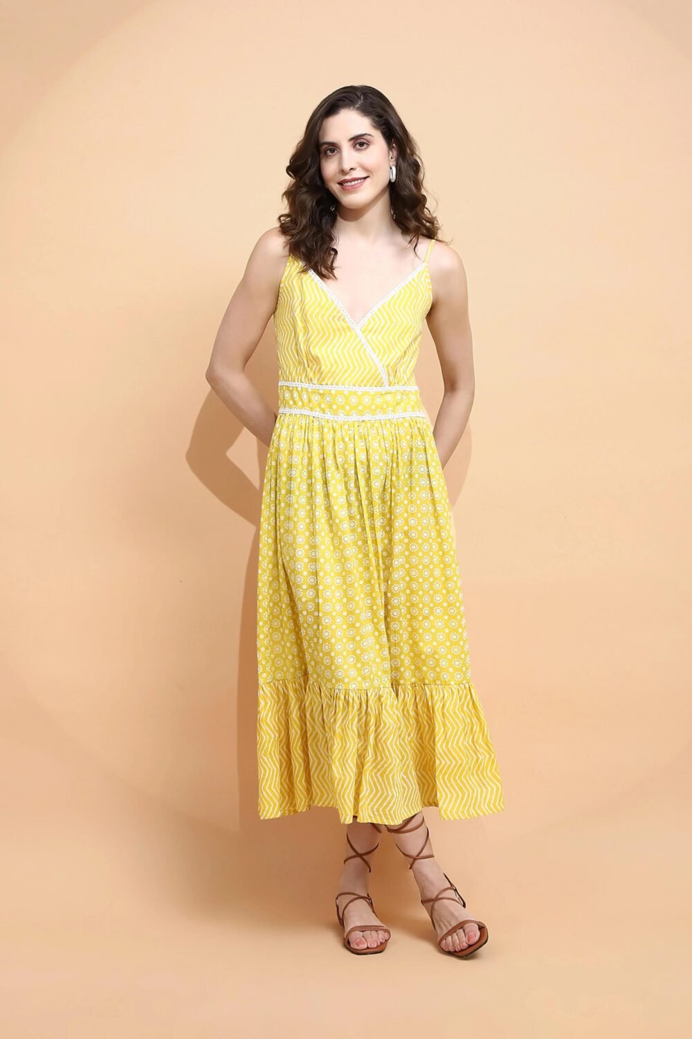 Mustard Cotton Loose Fit Dress