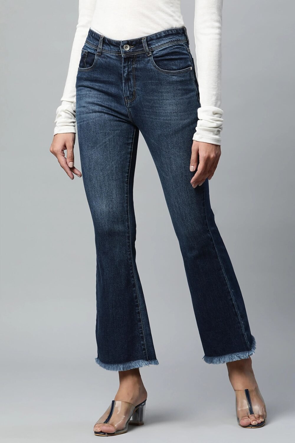 Blue Medium Washed Bootcut Jeans