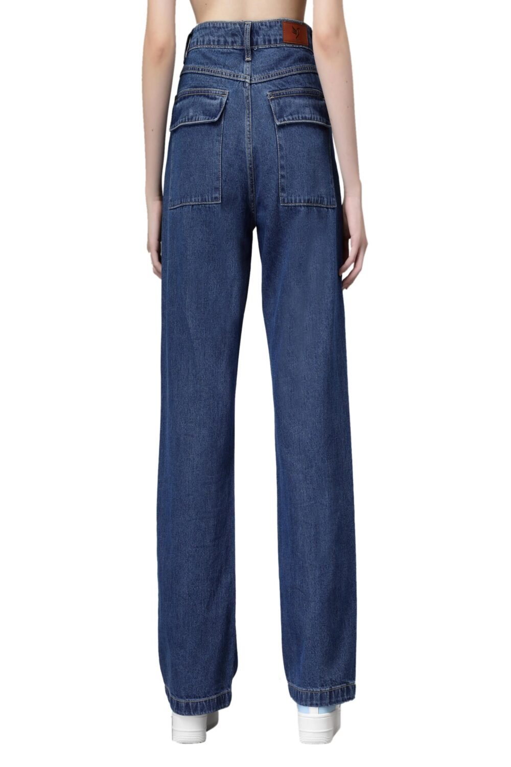 Mom-Fit Straight Leg Blue Jeans