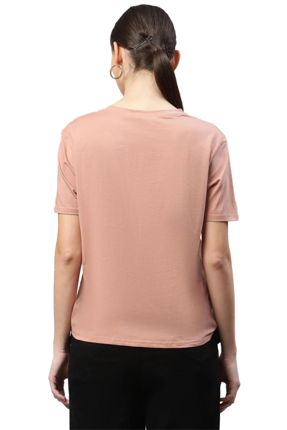 Peaches Asymmetric Hem Floral T-Shirt