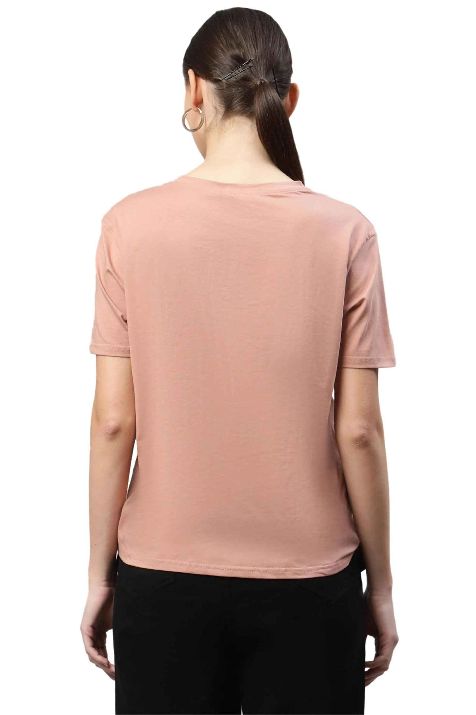 Peaches Asymmetric Hem Floral T-Shirt