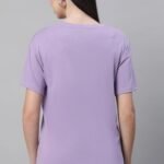 Purple Round Neck Printed Top