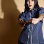 Blue Denim Collar Neck Shirt