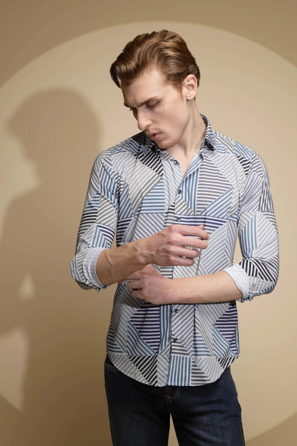 Multicolor Striped Cotton Blend Shirt
