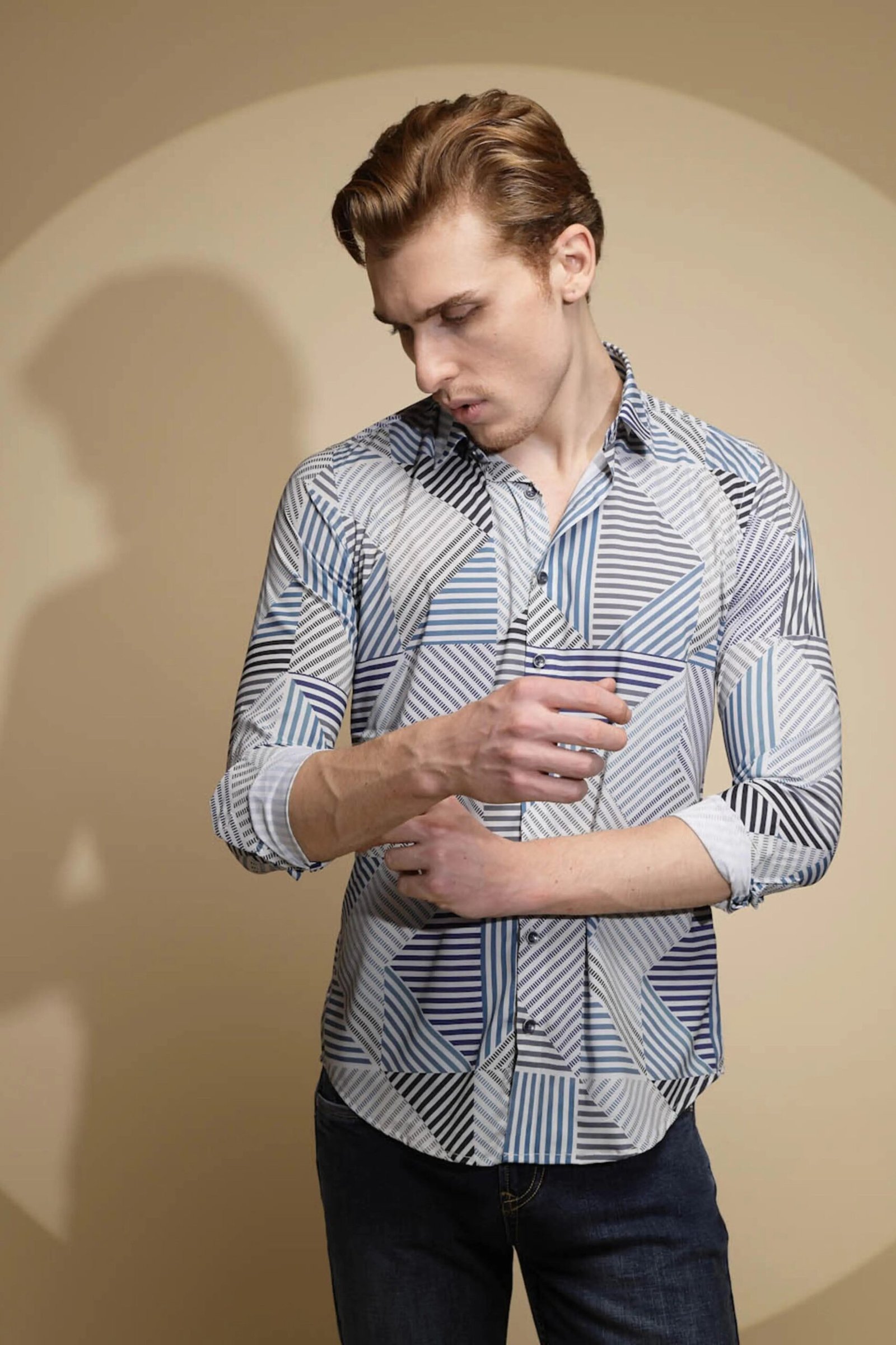 Multicolor Striped Cotton Blend Shirt
