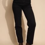 Black High Rise Straight fit Jeans