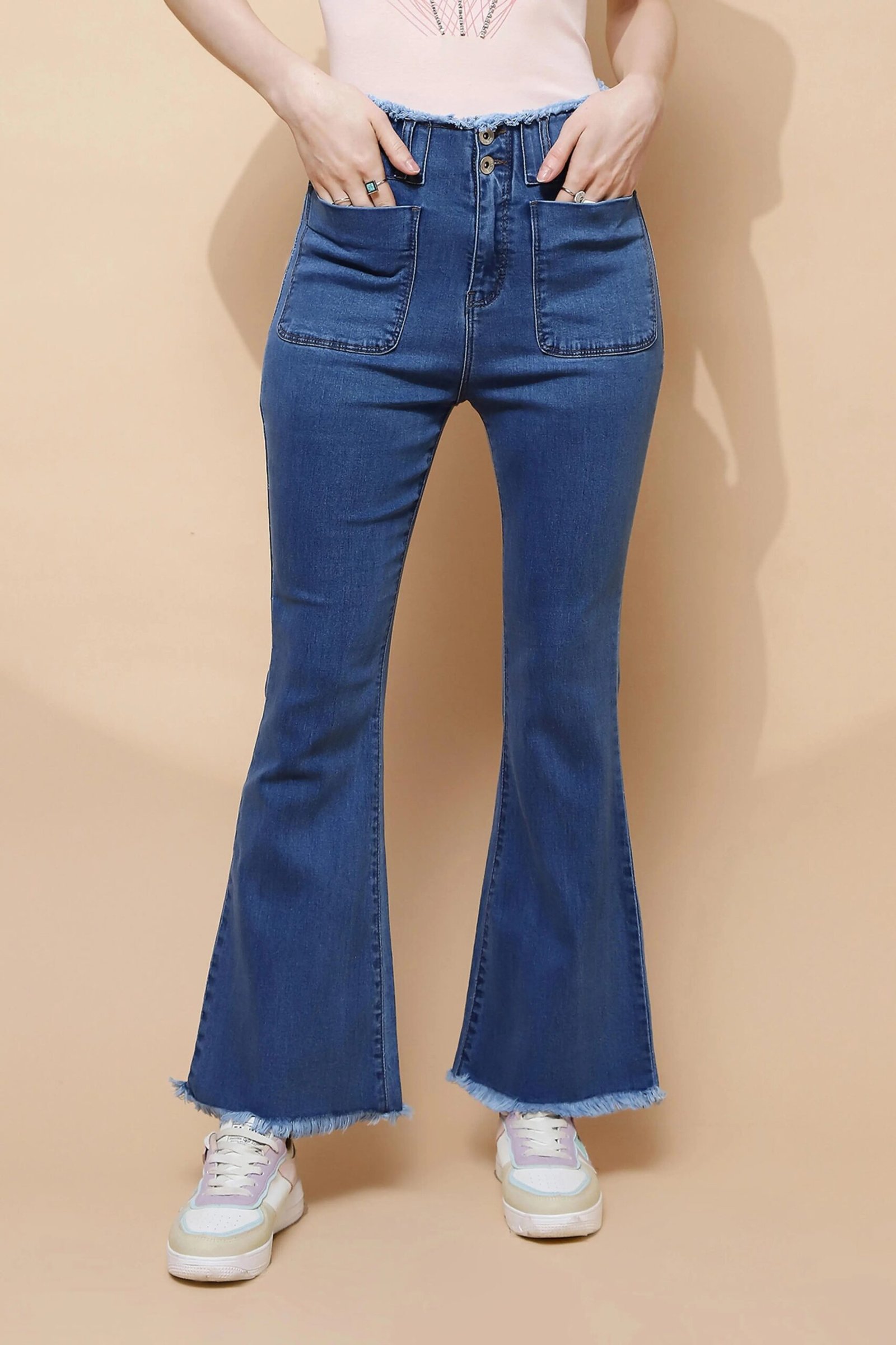 Blue Bootcut Slim Fit Jeans