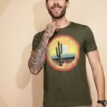 Green Cotton Regular Fit T-Shirt