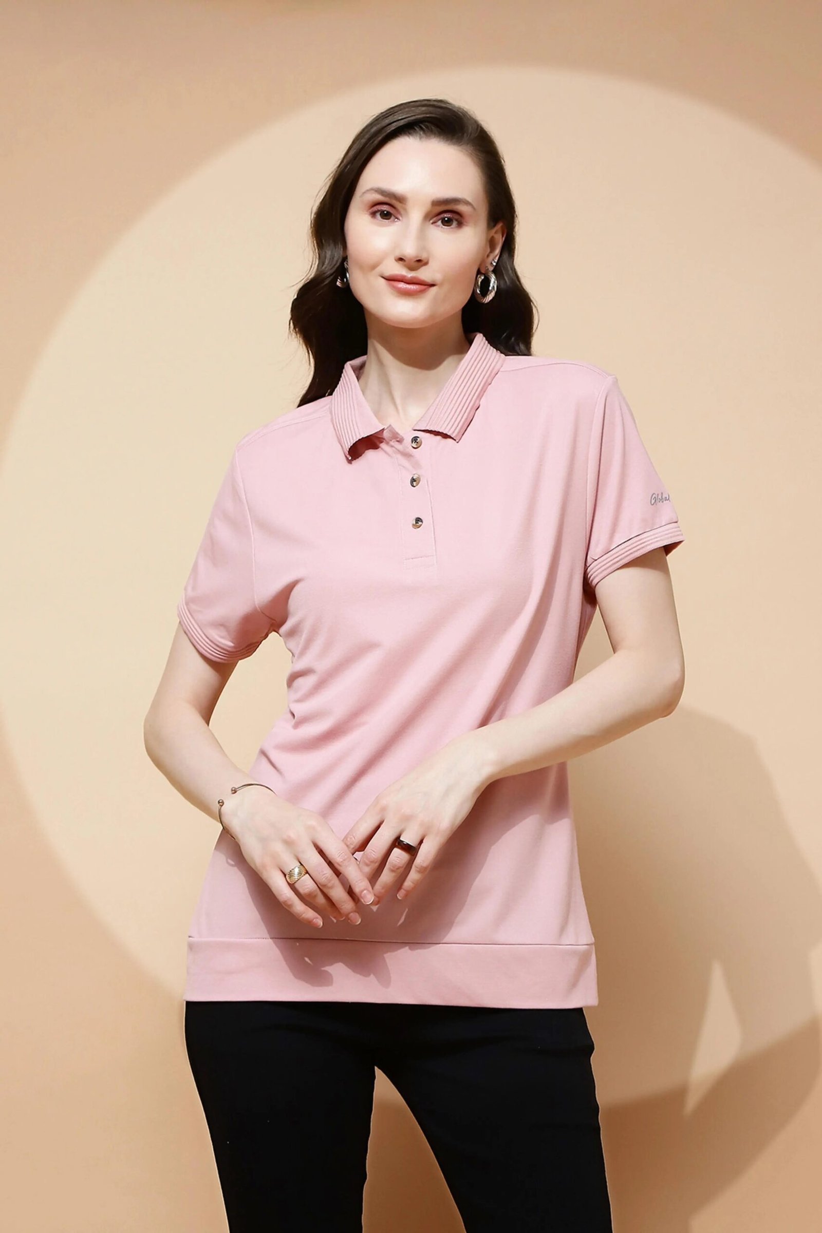 Peach Rayon Blend T-Shirt